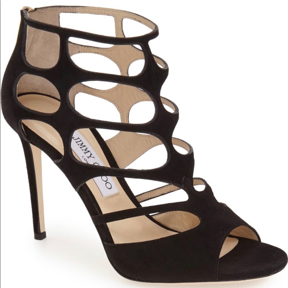 Jimmy Choo Ren 100 Black Suede Heels 39